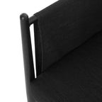 Chaise d'appoint de salle à manger moderne du milieu du siècle, Chaise de club rembourrée résistante à l'eau avec cadre en aluminium, Fauteuil gris foncé pour salon de café