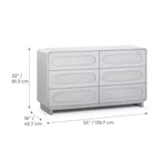 Teamson Home Tenley Commode moderne en bois à 6 tiroirs, armoire de rangement avec tiroirs à ouverture par pression