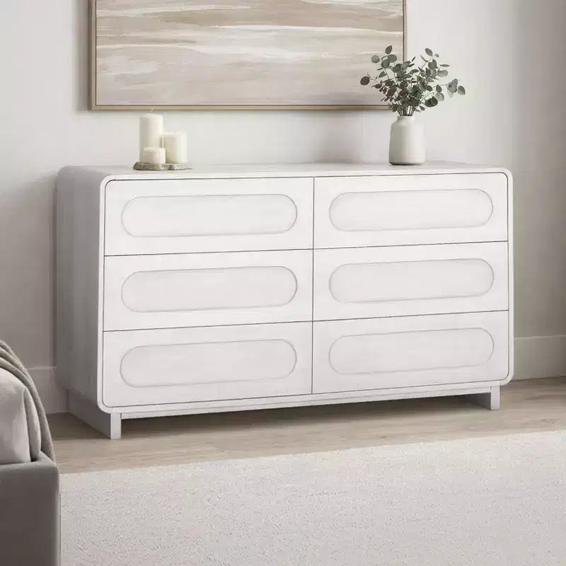 Teamson Home Tenley Commode moderne en bois à 6 tiroirs, armoire de rangement avec tiroirs à ouverture par pression