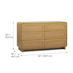Teamson Home Tenley Commode moderne en bois à 6 tiroirs, armoire de rangement avec tiroirs à ouverture par pression