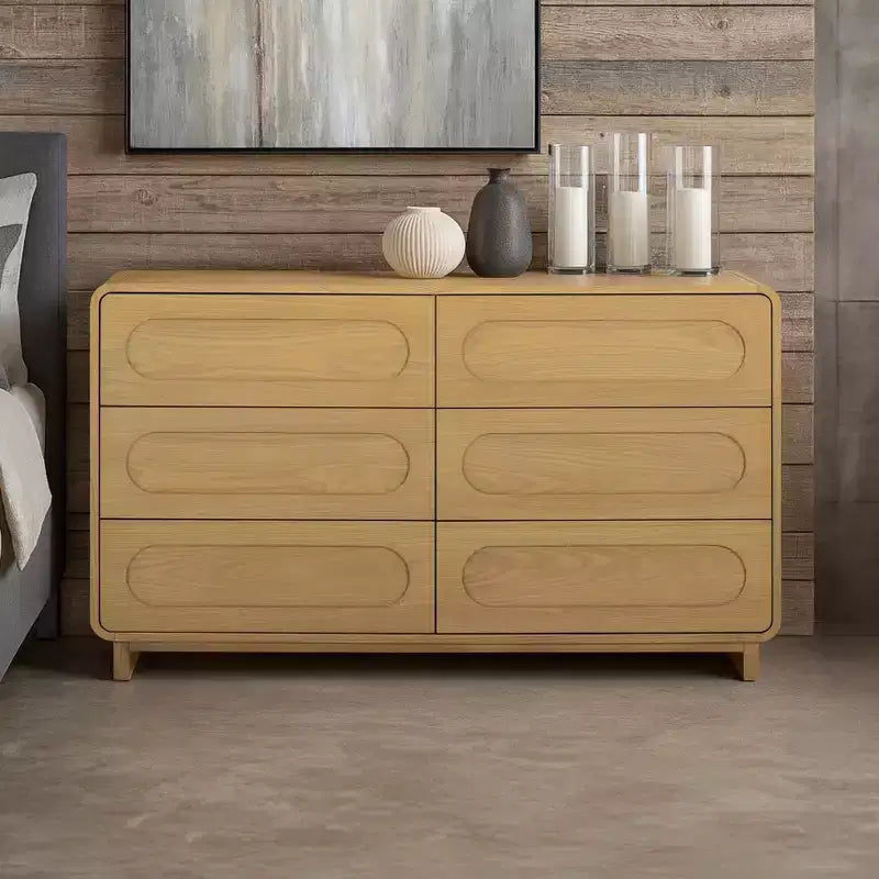 Teamson Home Tenley Commode moderne en bois à 6 tiroirs, armoire de rangement avec tiroirs à ouverture par pression