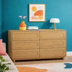Teamson Home Tenley Commode moderne en bois à 6 tiroirs, armoire de rangement avec tiroirs à ouverture par pression