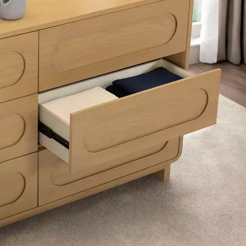 Teamson Home Tenley Commode moderne en bois à 6 tiroirs, armoire de rangement avec tiroirs à ouverture par pression