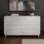 Teamson Home Tenley Commode moderne en bois à 6 tiroirs, armoire de rangement avec tiroirs à ouverture par pression