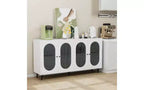 TUYOHW Modern Acrylic-Door Sideboard Cabinet, Pantry Cabinet Storage Cabinet with Detachable Shelves, Freestanding Storage Cupboard Console Table