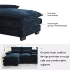 GDFStudio Parker - Canapé d'angle moderne en chenille en U avec console et double méridienne
