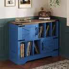 39Meuble de rangement pour tourne-disque, grand meuble de rangement pour vinyles en bois de style ferme pouvant contenir jusqu'à 450 albums avec portes de grange, table de tourne-disque pour salon ou chambre à coucher