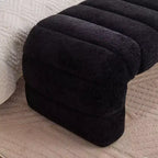 Okak 69.7 Banc de lit moderne sans accoudoirs avec capitonnage cannelé, poufs-ottomans en chenille, banc d'entrée pour salon, chambre à coucher