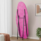 Miroir pleine longueur en flanelle TUYOHW, forme de vague irrégulière, avec trou de suspension, miroir de corps mural ou miroir de sol inclinable pour chambre, salon