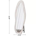Miroir pleine longueur en flanelle TUYOHW, forme de vague irrégulière, avec trou de suspension, miroir de corps mural ou miroir de sol inclinable pour chambre, salon