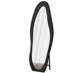 Miroir pleine longueur en flanelle TUYOHW, forme de vague irrégulière, avec trou de suspension, miroir de corps mural ou miroir de sol inclinable pour chambre, salon