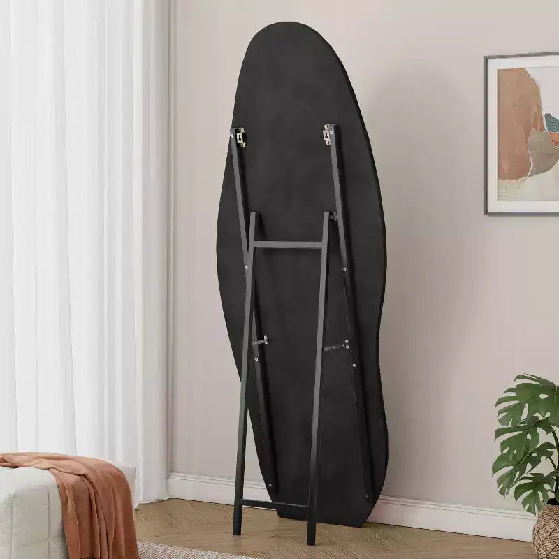 Miroir pleine longueur en flanelle TUYOHW, forme de vague irrégulière, avec trou de suspension, miroir de corps mural ou miroir de sol inclinable pour chambre, salon