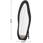 Miroir pleine longueur en flanelle TUYOHW, forme de vague irrégulière, avec trou de suspension, miroir de corps mural ou miroir de sol inclinable pour chambre, salon