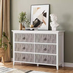 Commode moderne à 6 tiroirs cannelés COZONY avec panneau ondulé, coffre de rangement anti-basculement pour chambre à coucher, salon et couloir