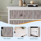 Commode moderne à 6 tiroirs cannelés COZONY avec panneau ondulé, coffre de rangement anti-basculement pour chambre à coucher, salon et couloir