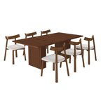 Ensemble de salle à manger GDFStudio Camden 7 pièces avec base de rangement et chaises en similicuir