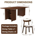 Ensemble de salle à manger GDFStudio Camden 7 pièces avec base de rangement et chaises en similicuir