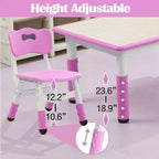 Ensemble table et chaises pour enfants, table d'activités et 6 chaises réglables en hauteur pour enfants de 2 à 10 ans, supportant jusqu'à 136 kg, pour salle de classe et maison