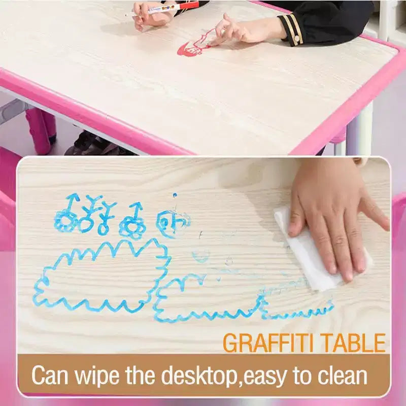 Ensemble table et chaises pour enfants, table d'activités et 6 chaises réglables en hauteur pour enfants de 2 à 10 ans, supportant jusqu'à 136 kg, pour salle de classe et maison
