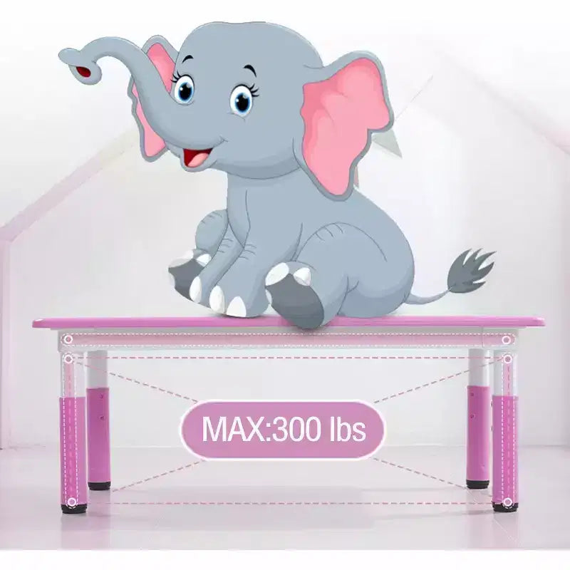 Ensemble table et chaises pour enfants, table d'activités et 6 chaises réglables en hauteur pour enfants de 2 à 10 ans, supportant jusqu'à 136 kg, pour salle de classe et maison
