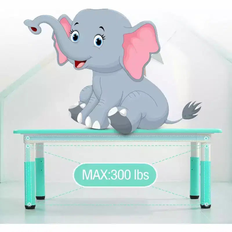 Ensemble table et chaises pour enfants, table d'activités et 6 chaises réglables en hauteur pour enfants de 2 à 10 ans, supportant jusqu'à 136 kg, pour salle de classe et maison
