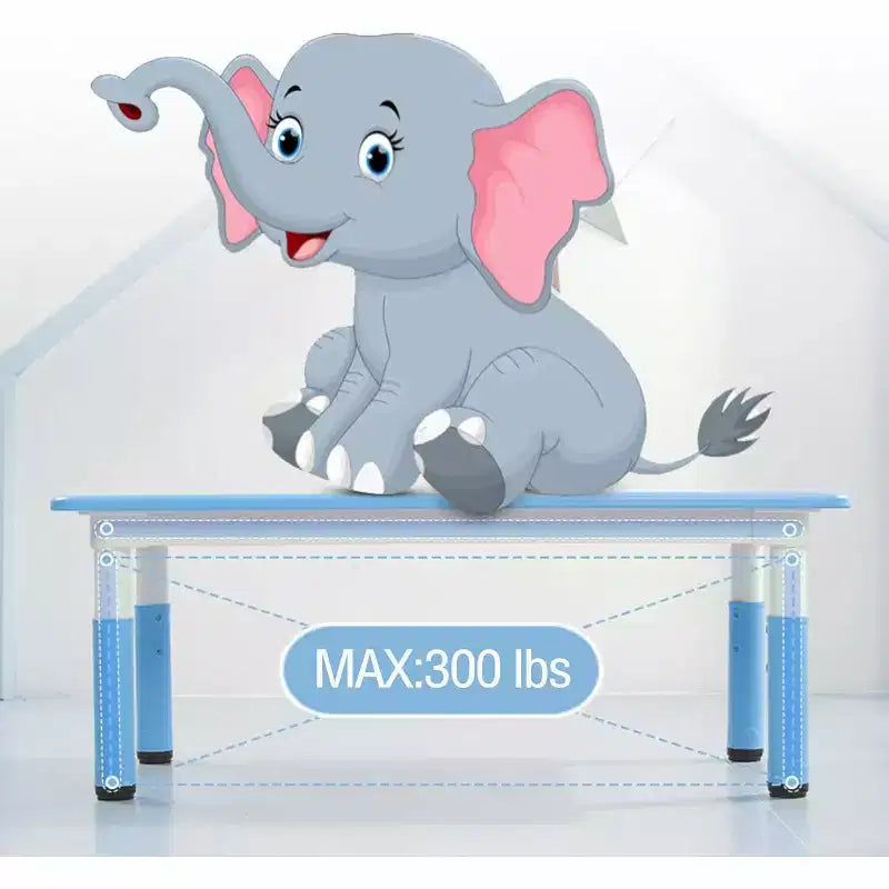Ensemble table et chaises pour enfants, table d'activités et 6 chaises réglables en hauteur pour enfants de 2 à 10 ans, supportant jusqu'à 136 kg, pour salle de classe et maison