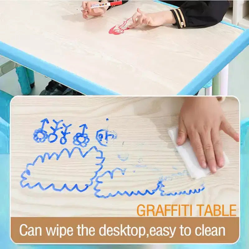 Ensemble table et chaises pour enfants, table d'activités et 6 chaises réglables en hauteur pour enfants de 2 à 10 ans, supportant jusqu'à 136 kg, pour salle de classe et maison