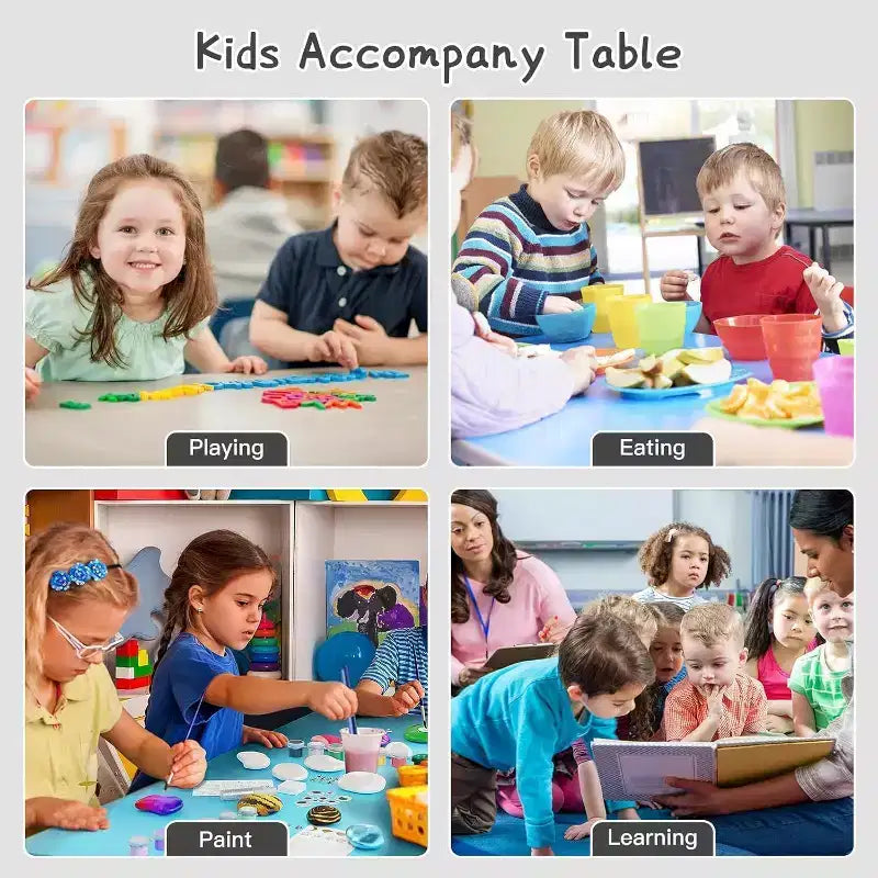 Ensemble table et chaises pour enfants, table d'activités et 6 chaises réglables en hauteur pour enfants de 2 à 10 ans, supportant jusqu'à 136 kg, pour salle de classe et maison
