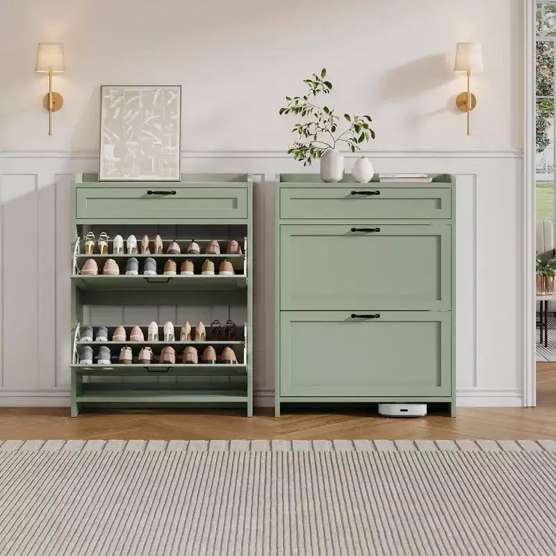 Meuble à chaussures moderne avec tiroir rotatif, organisateur de rangement peu encombrant pour entrée