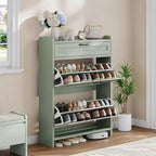 Meuble à chaussures moderne avec tiroir rotatif, organisateur de rangement peu encombrant pour entrée
