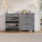 Meuble à chaussures moderne avec tiroir rotatif, organisateur de rangement peu encombrant pour entrée