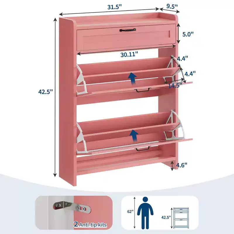 Meuble à chaussures moderne avec tiroir rotatif, organisateur de rangement peu encombrant pour entrée