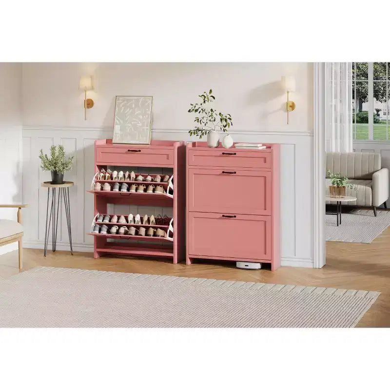 Meuble à chaussures moderne avec tiroir rotatif, organisateur de rangement peu encombrant pour entrée