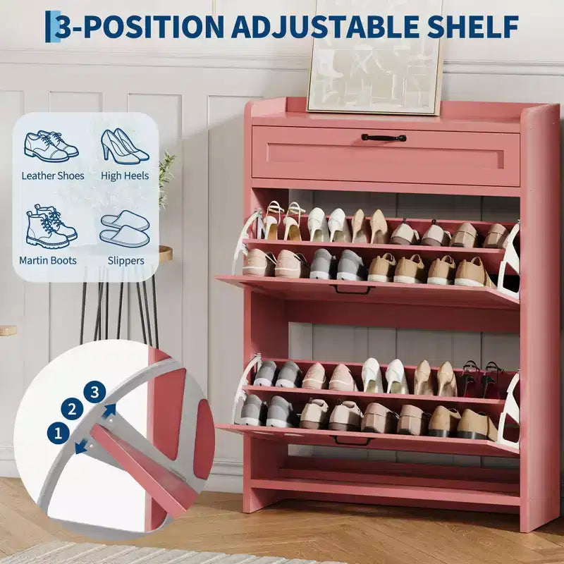 Meuble à chaussures moderne avec tiroir rotatif, organisateur de rangement peu encombrant pour entrée