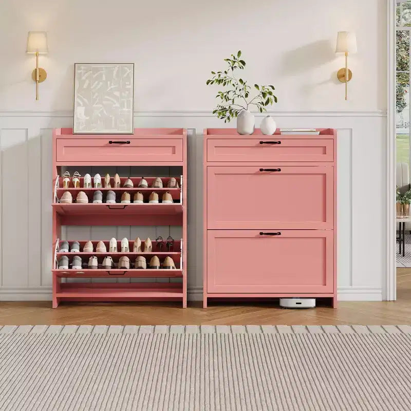 Meuble à chaussures moderne avec tiroir rotatif, organisateur de rangement peu encombrant pour entrée