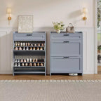 Meuble à chaussures moderne avec tiroir rotatif, organisateur de rangement peu encombrant pour entrée