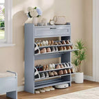 Meuble à chaussures moderne avec tiroir rotatif, organisateur de rangement peu encombrant pour entrée