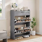 Meuble à chaussures moderne avec tiroir rotatif, organisateur de rangement peu encombrant pour entrée