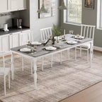 7 Inch Solid Wood Farmhouse Dining Table, Heavy-Duty Legs, Seats 6-8, Ideal Rectangular Table for Kitchen, Dining Room