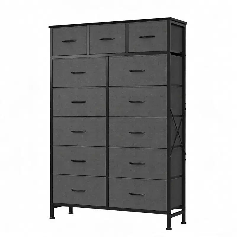 MAYEERTY Tour de rangement en tissu à 13 tiroirs de 56,7 pouces de haut, armoire de rangement robuste