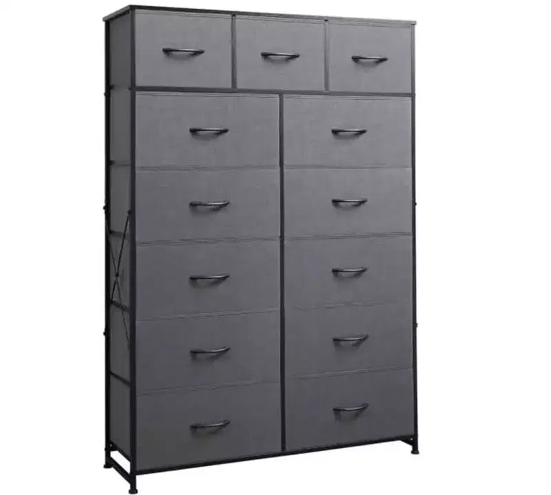 MAYEERTY Tour de rangement en tissu à 13 tiroirs de 56,7 pouces de haut, armoire de rangement robuste