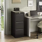 Classeur métallique vertical à 3 tiroirs et serrure pour dossiers de format Lettre, Légal, A4, F4, meuble de rangement de bureau, meuble à tiroirs pour bureau