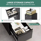 Classeur métallique vertical à 3 tiroirs et serrure pour dossiers de format Lettre, Légal, A4, F4, meuble de rangement de bureau, meuble à tiroirs pour bureau