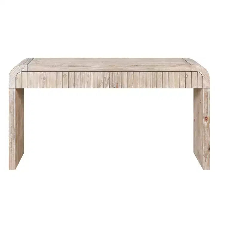 TUYOHW Table d'entrée vintage artisanale de 150 cm avec 2 tiroirs à poignée cachée, console pour entrée, salon, couloir