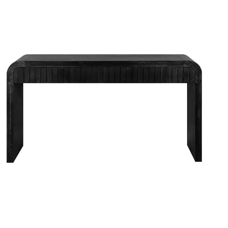 TUYOHW Table d'entrée vintage artisanale de 150 cm avec 2 tiroirs à poignée cachée, console pour entrée, salon, couloir