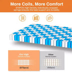 Matelas King Size, Matelas en Mousse à Mémoire de Forme de 14 Pouces dans une Boîte, Infusé de Gel pour un Sommeil Frais et Respirant, Soulagement de la Pression et Soutien, Fermeté Moyenne, Certifié CertiPUR-US