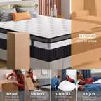 Matelas King Size, Matelas en Mousse à Mémoire de Forme de 14 Pouces dans une Boîte, Infusé de Gel pour un Sommeil Frais et Respirant, Soulagement de la Pression et Soutien, Fermeté Moyenne, Certifié CertiPUR-US