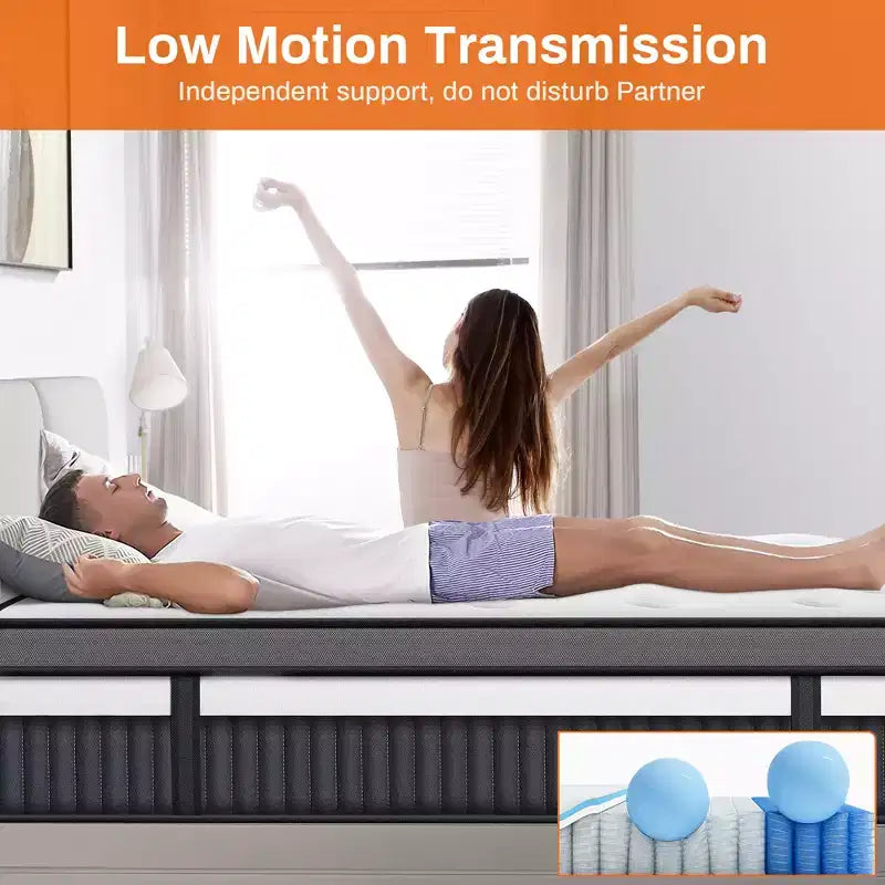 Matelas King Size, Matelas en Mousse à Mémoire de Forme de 14 Pouces dans une Boîte, Infusé de Gel pour un Sommeil Frais et Respirant, Soulagement de la Pression et Soutien, Fermeté Moyenne, Certifié CertiPUR-US
