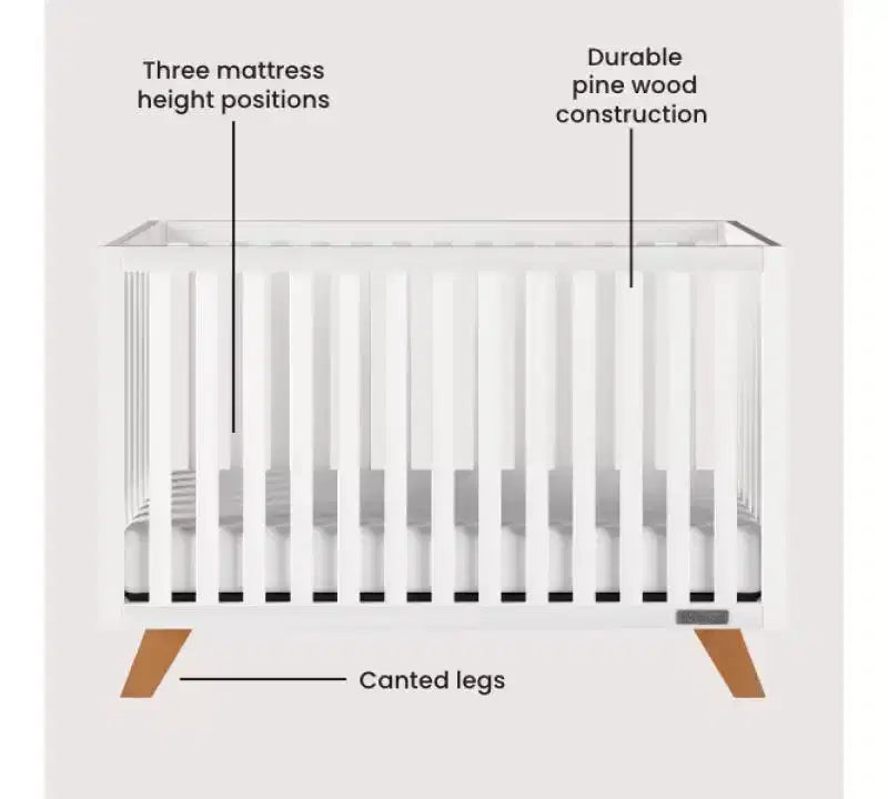 Ensemble de chambre de bébé 2 pièces SOHO de Child Craft, comprend un lit de bébé convertible 4-en-1 et une commode à 3 tiroirs