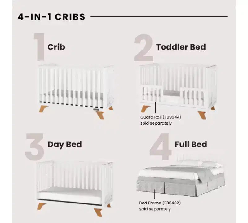Ensemble de chambre de bébé 2 pièces SOHO de Child Craft, comprend un lit de bébé convertible 4-en-1 et une commode à 3 tiroirs